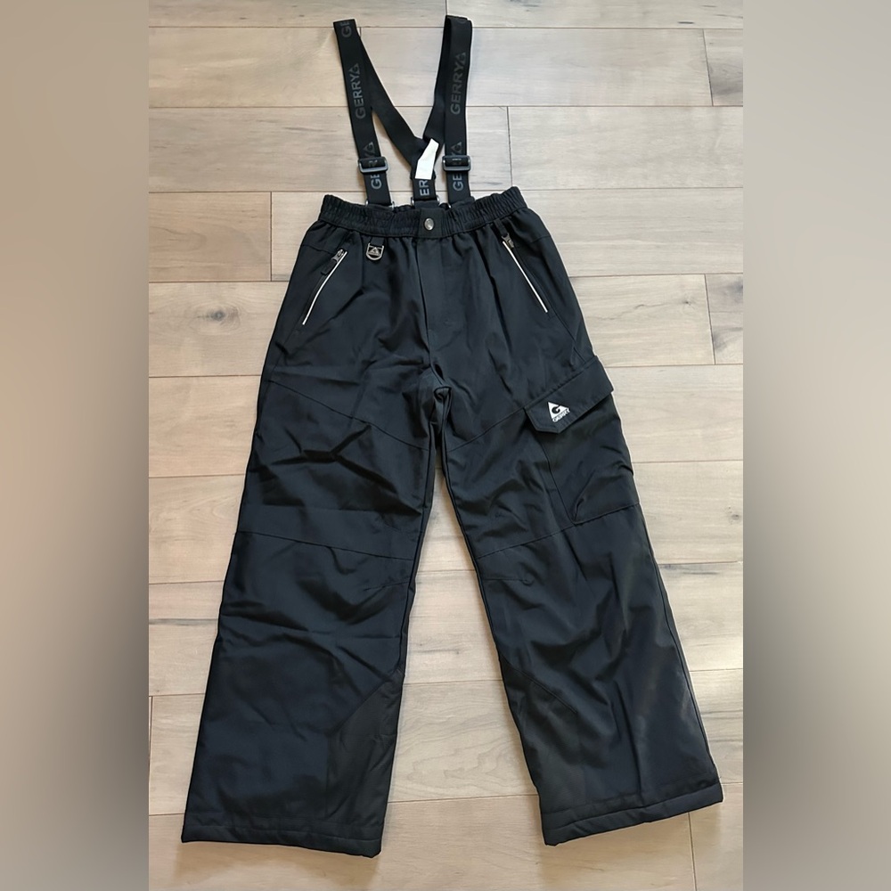 Snow ski pants kids black youth L Gerry